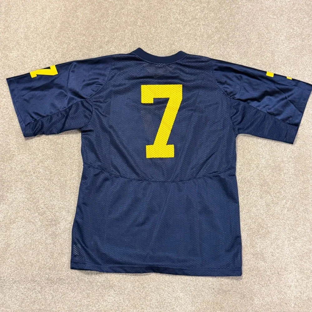 Nike Football Jersey Kids XL Blue‎ Yellow Number 7 Mesh Team Sports Shirt